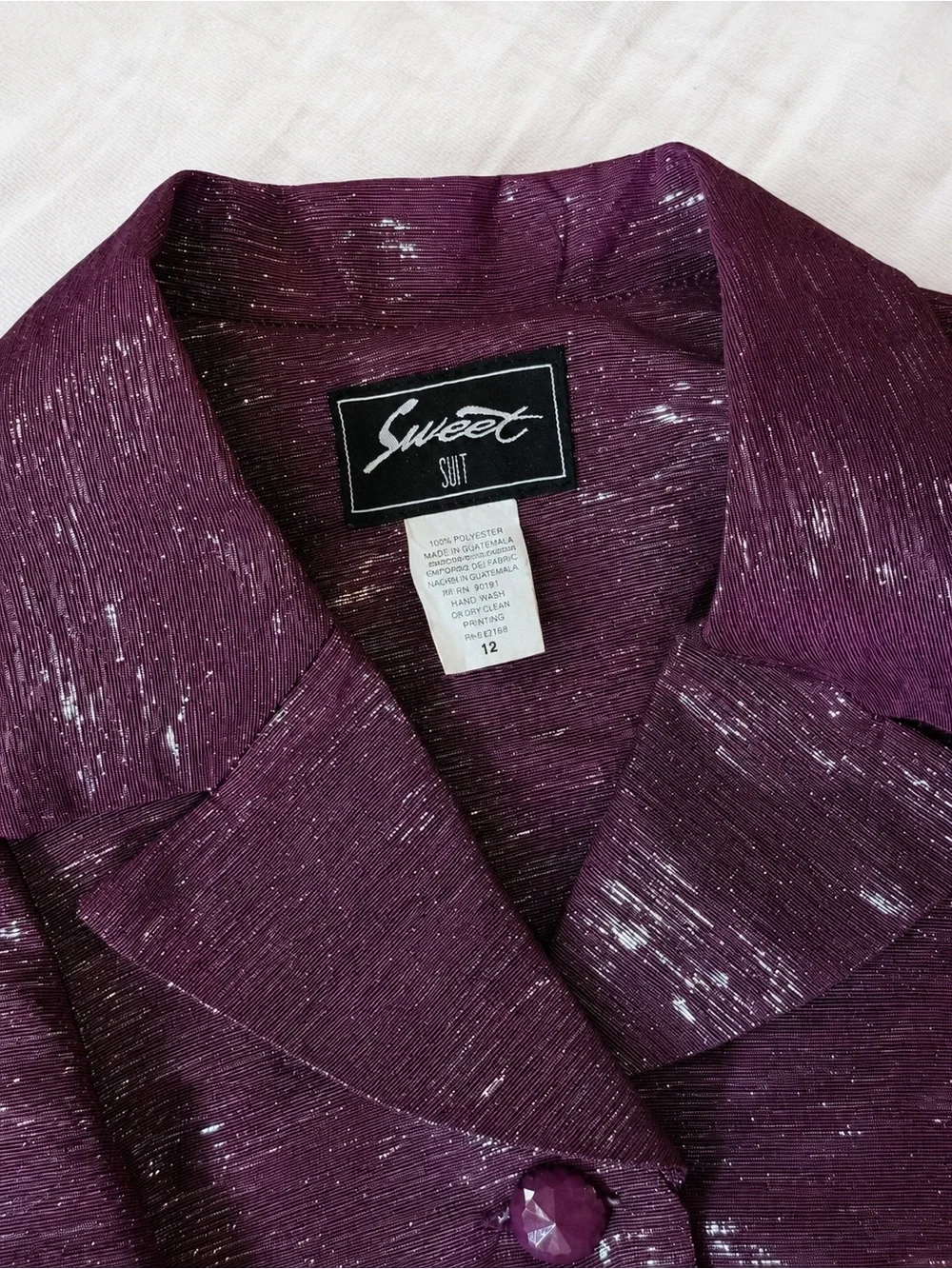 Purple Shimmer Two-Piece Skirt Suit